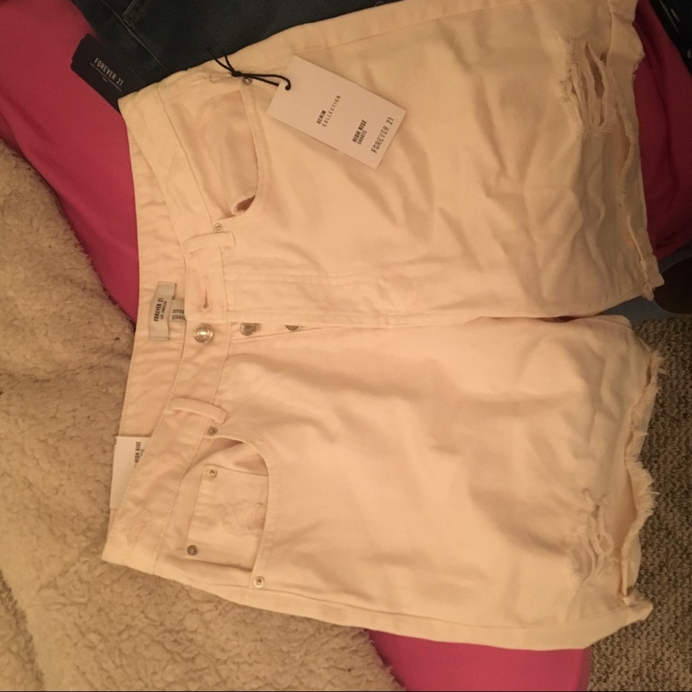 Light pink high waisted shorts